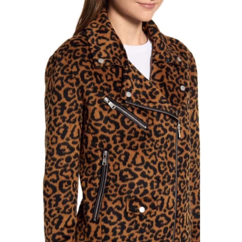Avec Les Filles Leopard Print Wool Jacket NWT - Picture 3 of 10